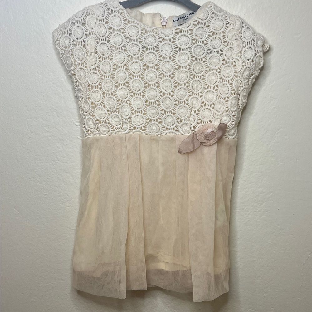 Elegant Cream Lace Girl Formal Dress